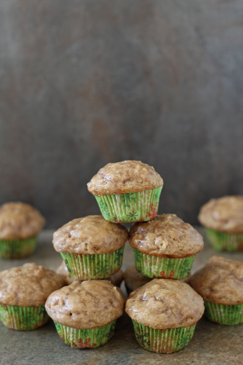 mini chai muffins with vanilla bean glaze