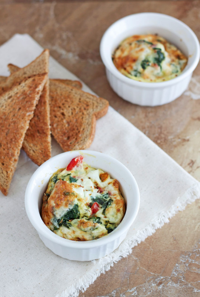 Spinach and Roasted Red Pepper Baked Eggs Recipe Runner