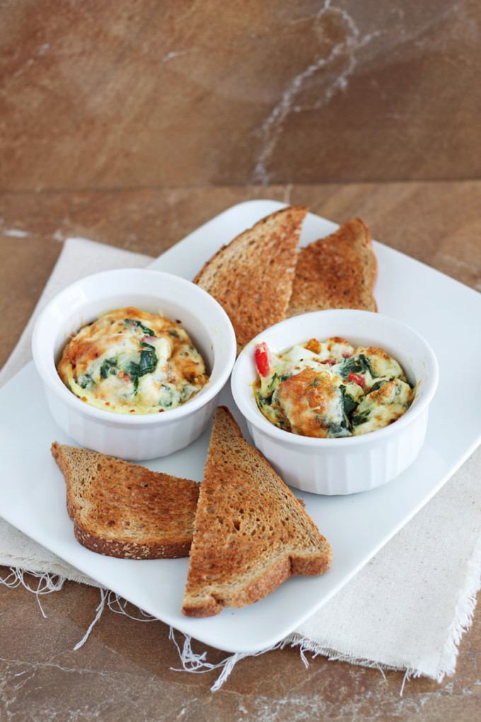 Spinach and Roasted Red Pepper Baked Eggs Recipe Runner
