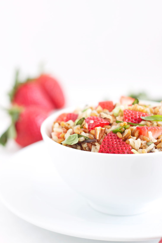 Wheat Berry & Wild Rice Salad with Strawberries & Basil Recipe Runner