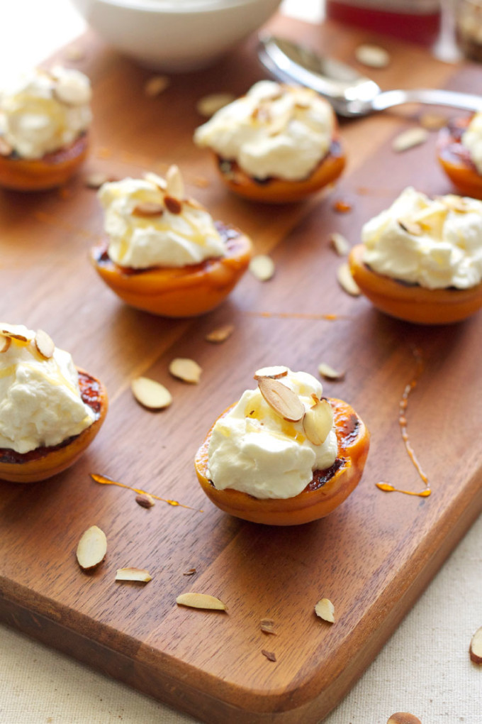 Grilled Apricots with Almond Whipped Cream & Honey Recipe Runner