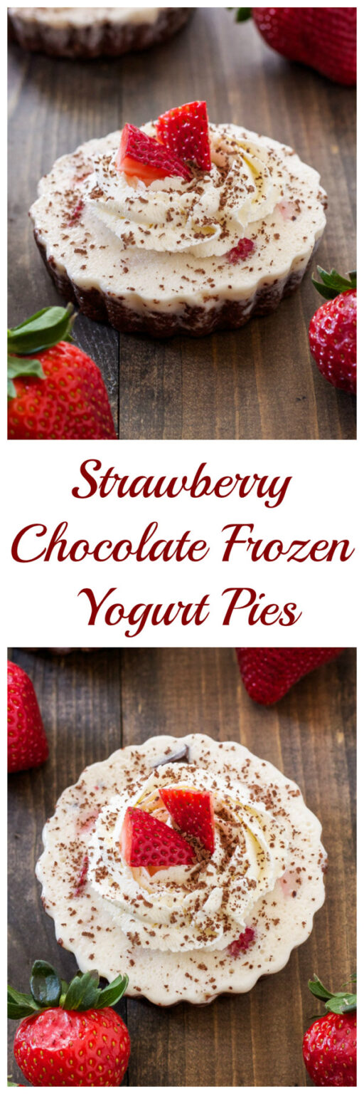 Strawberry Chocolate Frozen Yogurt Pies Recipe Runner