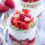 Strawberries and Cream Yogurt Quinoa Parfaits | I can't get enough of these parfaits! So good for breakfast or an afternoon snack! | @reciperunner