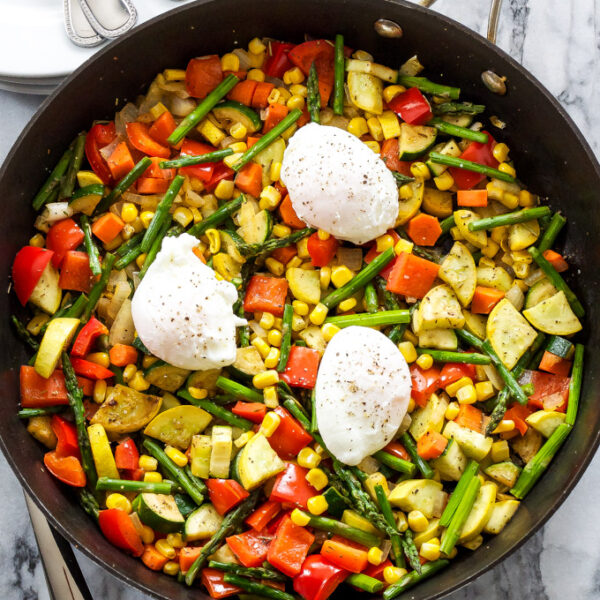 Vegetable Hash with Poached Eggs - Recipe Runner