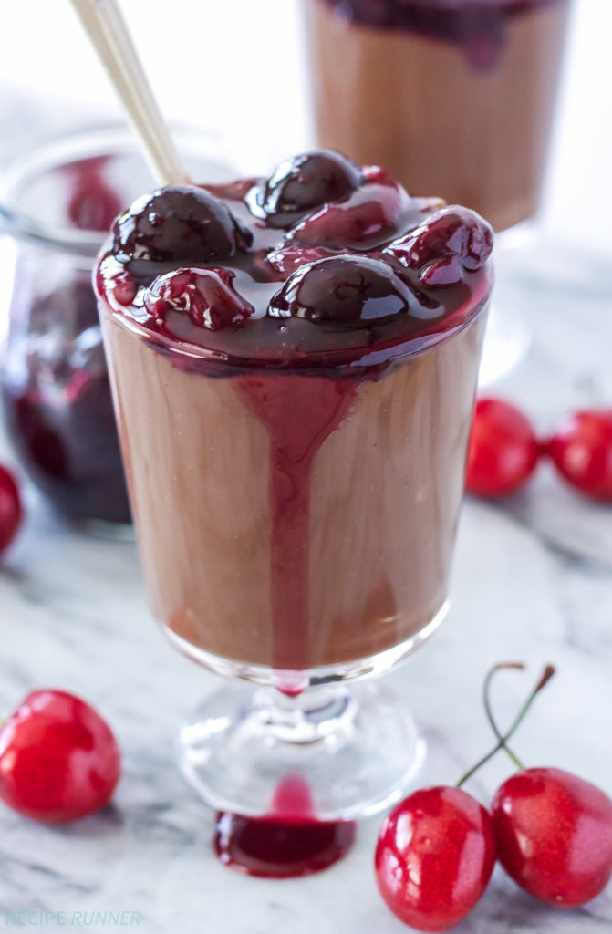 Chocolate Almond Pudding with Cherry Topping {Vegan} Recipe Runner
