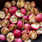 Grilled Radishes with Brown Butter Thyme & Sea Salt | You'll never think of a radish as boring after you taste these!