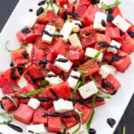 Grilled Watermelon, Feta, and Basil Salad