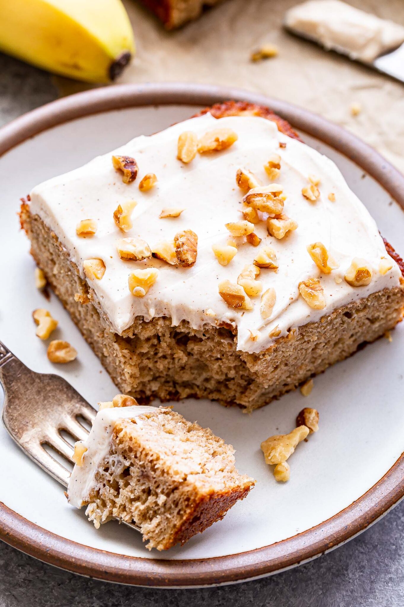 Banana Snack Cake with Cinnamon Cream Cheese Frosting Recipe Runner