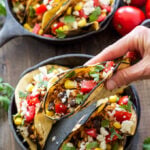 Sofritas Tacos | These smokey, spicy sofritas are even better than the ones at Chipotle! Put them in tacos for a delicious vegetarian dinner!
