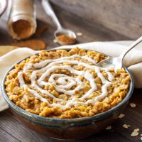 Pumpkin Cinnamon Roll Oatmeal
