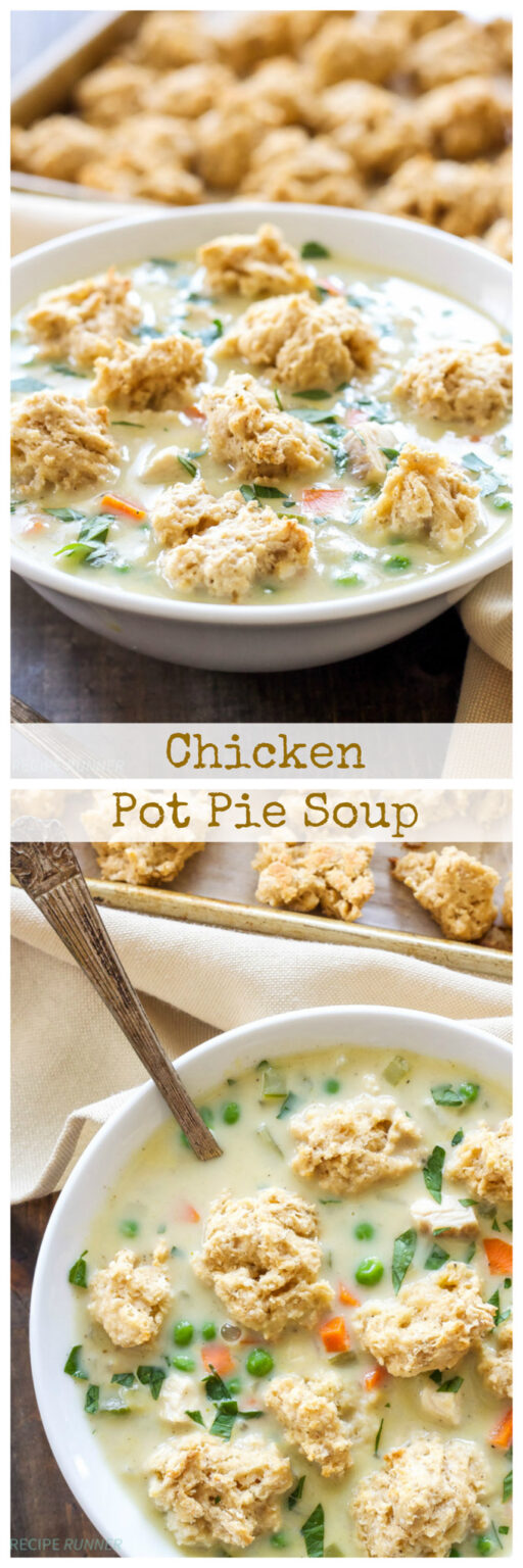 Chicken Pot Pie Soup with Biscuit Crumbles Recipe Runner