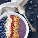 Blueberry Power Smoothie Bowl | Loaded with protein and superfoods this Blueberry Power Smoothie Bowl is a hearty and healthy way to start the day!