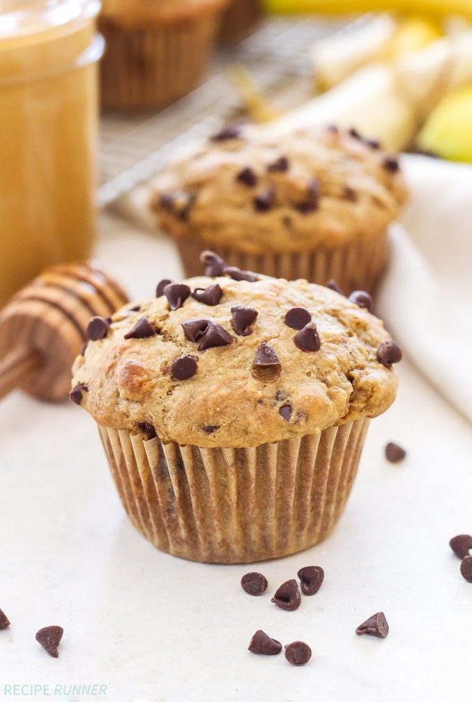 Whole Wheat Peanut Butter Banana Chocolate Chip Muffins Recipe Runner