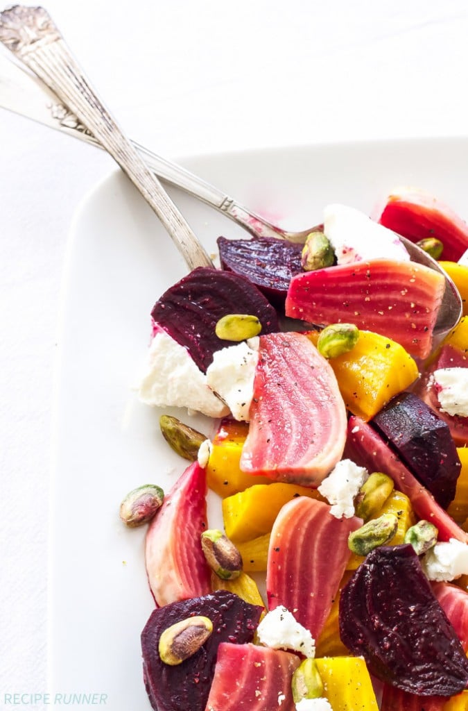 Roasted Balsamic Beet, Goat Cheese and Pistachio Salad Recipe Runner