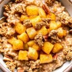 Apple Crisp Steel-Cut Oatmeal in a white bowl.