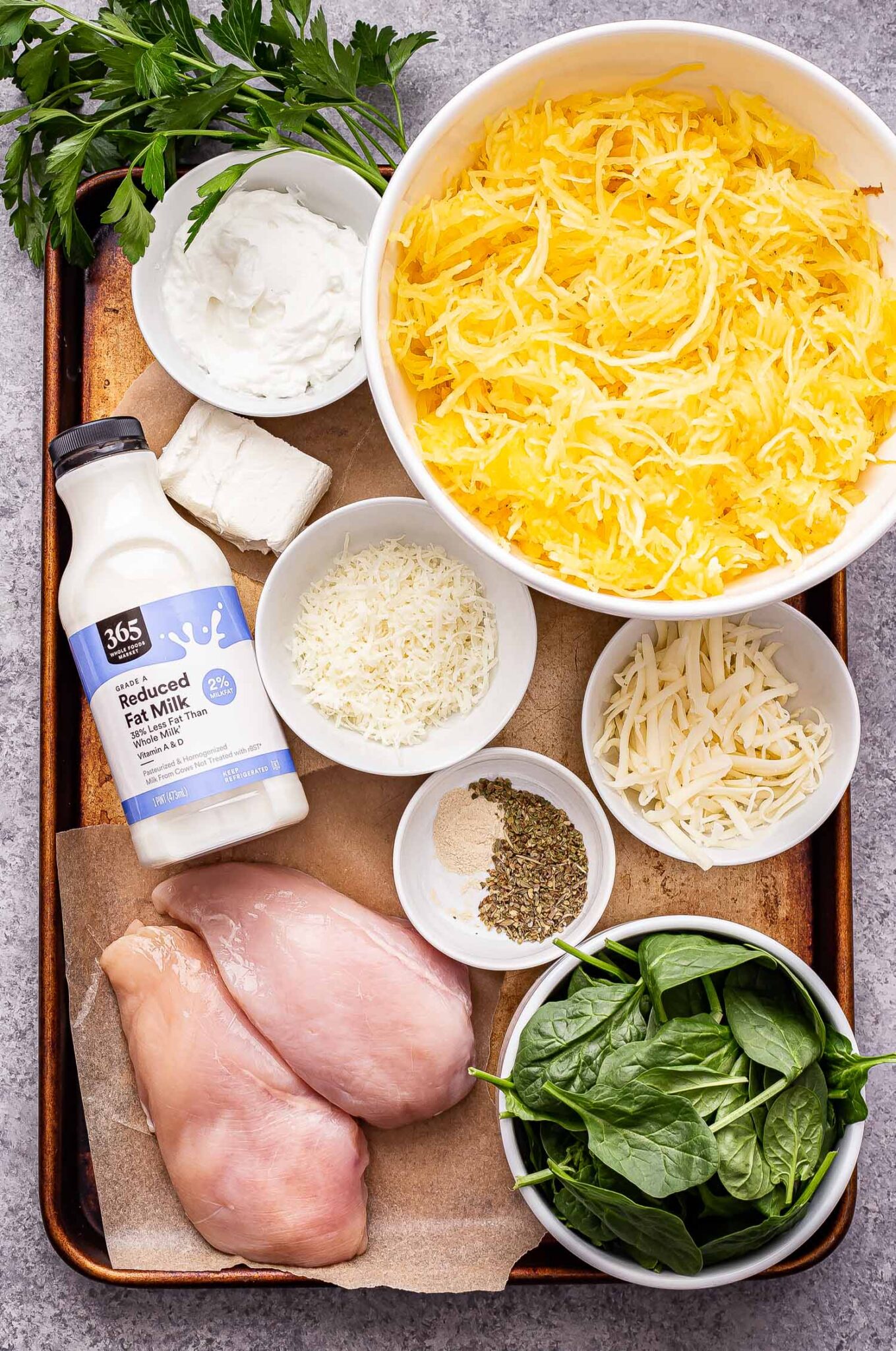 Chicken and Spinach Spaghetti Squash Alfredo Recipe Runner