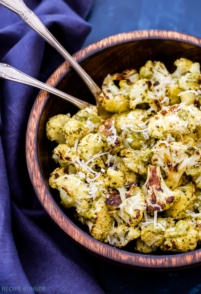 Parmesan Pesto Roasted Cauliflower Recipe Runner