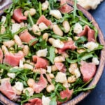 Spring is nearly here and this Lemony White Bean, Arugula and Prosciutto Salad is the perfect way to get salads back into your weekly meal rotation! The sweet, savory and salty flavors will wake up your tastebuds and make you forget that you're eating salad!
