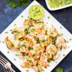 Grilled Shrimp with Citrus Marinade is a quick and easy appetizer or light dinner. Warm grilled shrimp are tossed in a fresh citrusy marinade made of fresh orange and lime juice, cilantro, fresh ginger, honey and a jalapeño for spice.