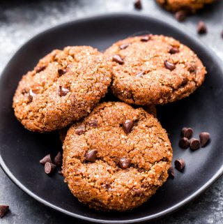 These one bowl, easy to make Gingerbread Chocolate Chip Almond Butter Cookies are perfect if you're wanting a more wholesome holiday treat! Crunchy on the outside and soft and chewy on the inside, you won't be able to resist! (Gluten-free and Paleo)