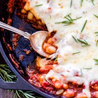 Cheesy Skillet Italian Baked Beans