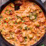 Easy Smokey Chicken Paprikash is a healthy, one skillet version of traditional chicken paprikash. Serve over egg noodles for a fast, family dinner! #chicken #chickenpaprikash #easydinner #glutenfree #healthyrecipe