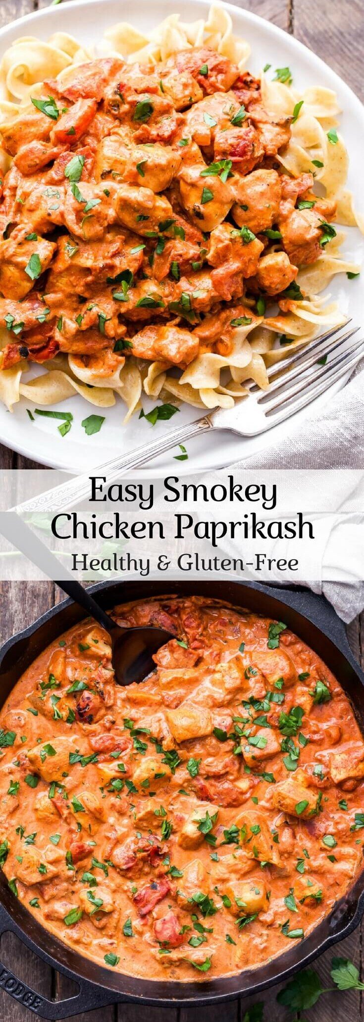 Chicken Paprikash Pinterest collage.