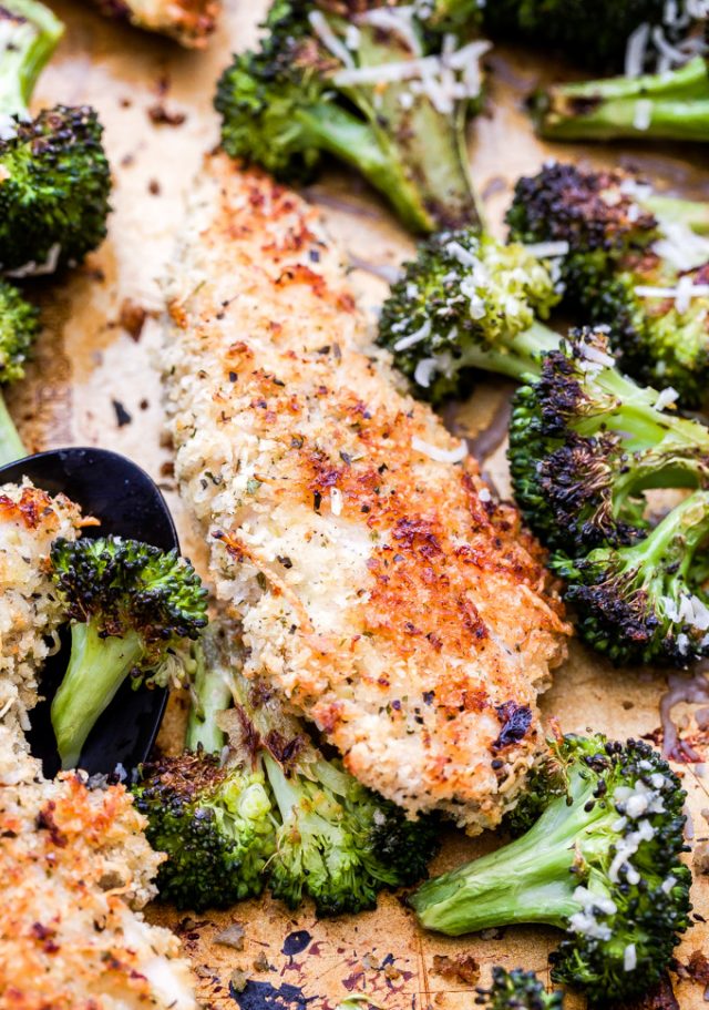 Sheet Pan Parmesan Crusted Chicken and Broccoli Recipe Runner
