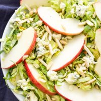 Apple, Almond and Blue Cheese Brussels Sprouts Salad