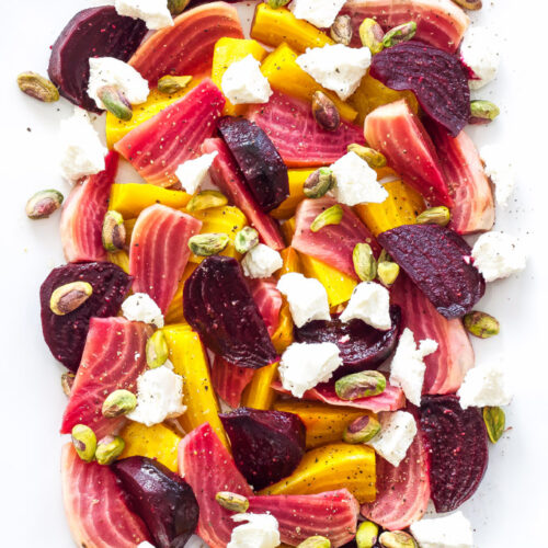 Roasted Balsamic Beet, Goat Cheese and Pistachio Salad Recipe Runner