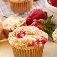 Whole Wheat Strawberry Cheesecake Muffins