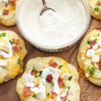 Chicken Bacon Ranch Mini Pizzas
