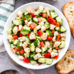 This Cucumber Shrimp Salad with Lemon and Herbs is bright, fresh and full of flavor! Made with simple, healthy ingredients and it couldn't be easier to make! #salad #shrimp #shrimpsalad #cucumber #easyrecipe #glutenfree #paleo #whole30