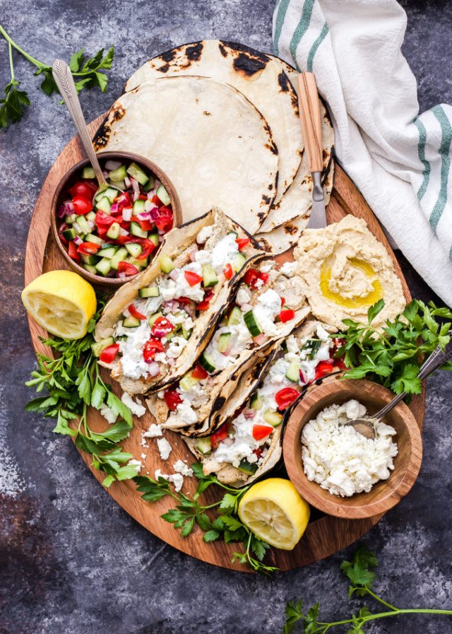 Greek Chicken Tacos with Tzatziki and Hummus Recipe Runner