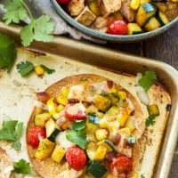 Grilled Chicken and Vegetable Tostadas