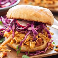 Slow Cooker Chipotle BBQ Chicken Sandwiches