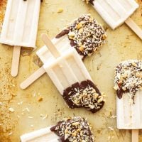 Chocolate Dipped Toasted Coconut Yogurt Pops