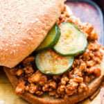 Korean Sloppy Joes with Sweet and Spicy Cucumbers