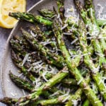Lemon Parmesan Grilled Asparagus close up of asparagus