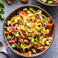Thai Noodle Salad with Cashew Carrot Ginger Sauce