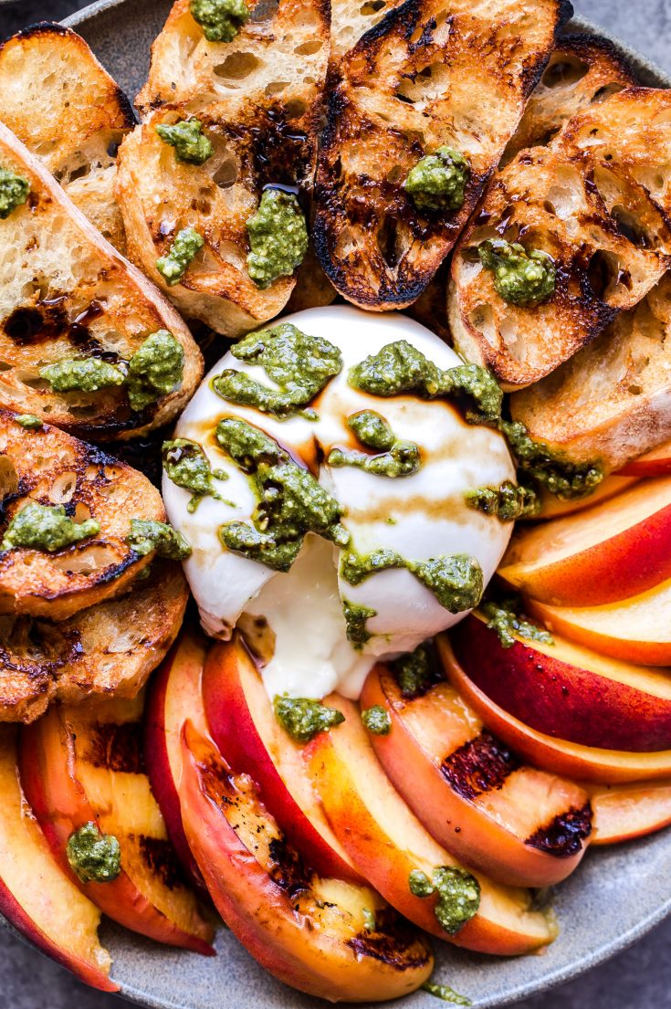 Grilled Peach and Burrata Crostini Recipe Runner