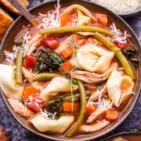 Tuscan Chicken Tortellini Soup