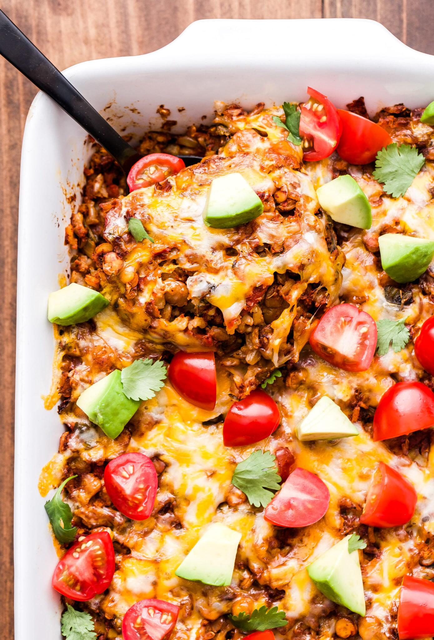 Southwest Lentil and Brown Rice Casserole Recipe Runner