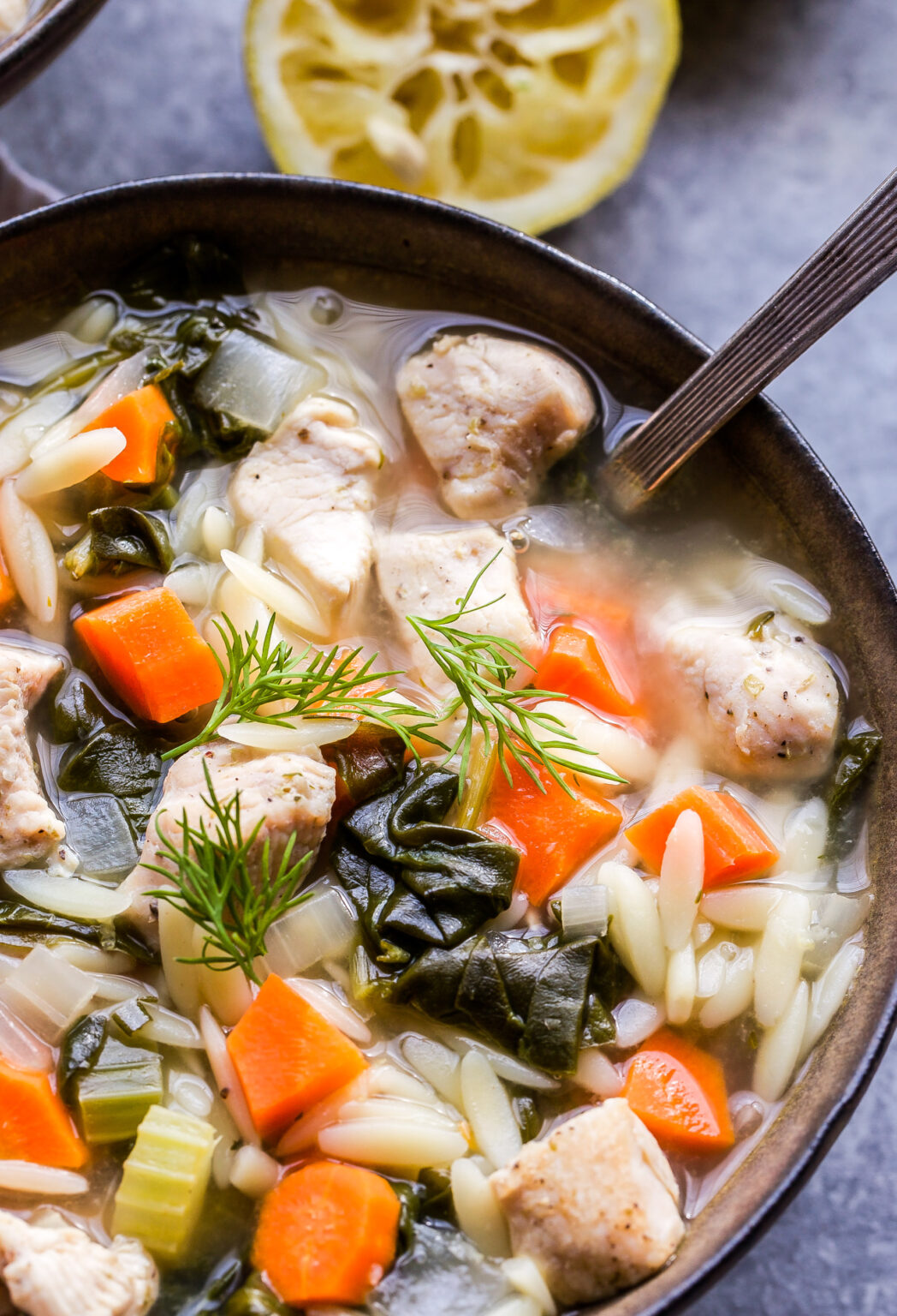 Lemon Chicken, Spinach and Orzo Soup Recipe Runner