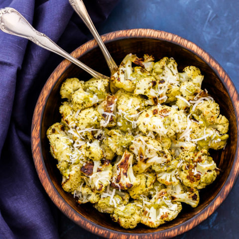 Parmesan Pesto Roasted Cauliflower
