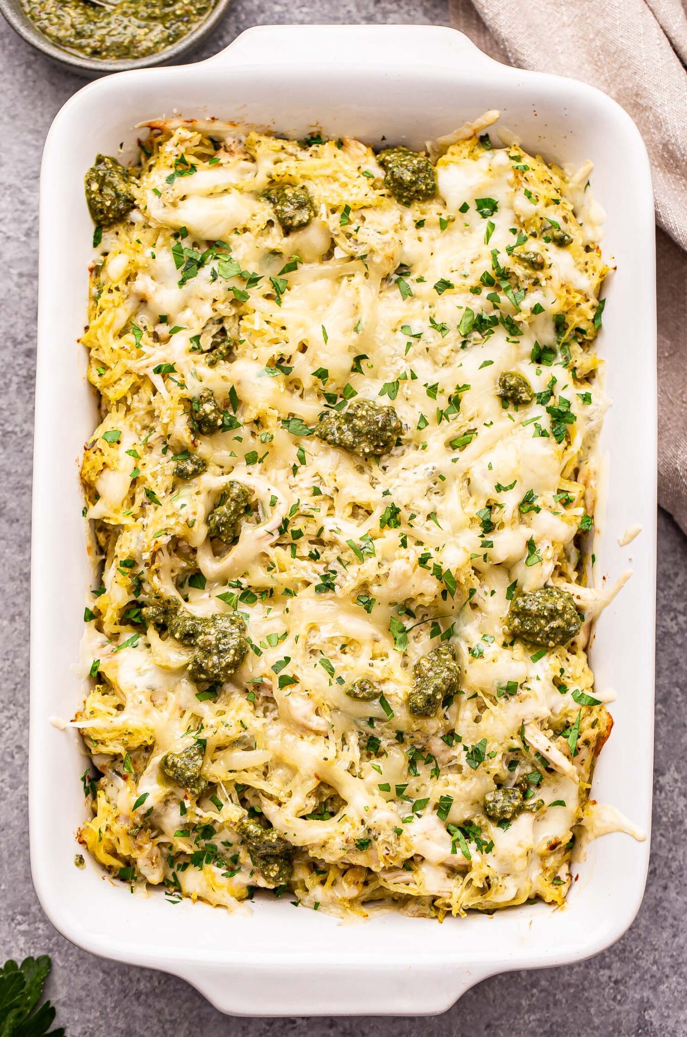 Cheesy Pesto Chicken Spaghetti Squash Recipe Runner