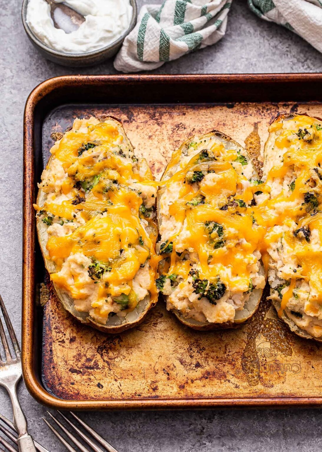Broccoli Cheddar Chicken Twice Baked Potatoes Recipe Runner