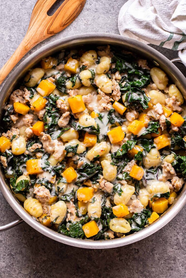 Butternut Squash, Sausage, and Kale Gnocchi Skillet Recipe Runner