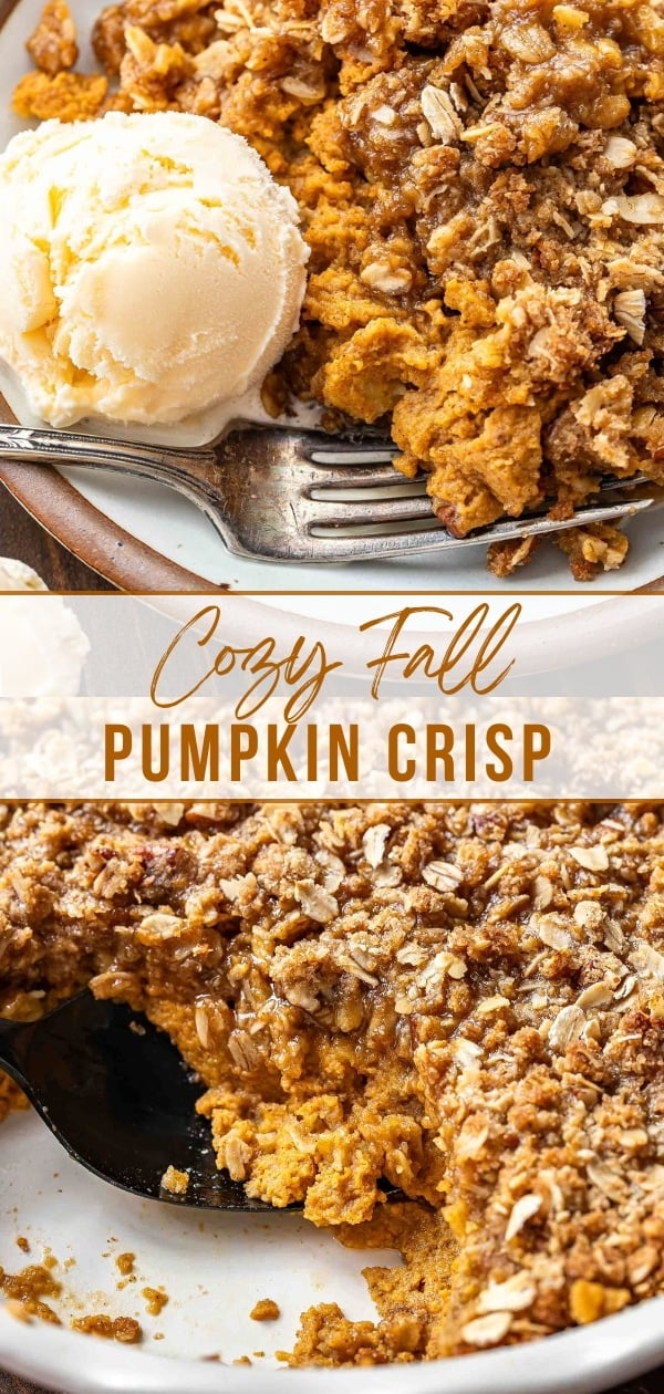 Pumpkin crisp Pinterest collage.
