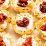 Closeup photo of Sun Dried Tomato Ricotta Bites.